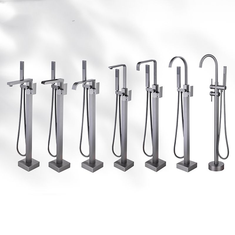 Modern Floor Mounted Metal Freestanding Tub Filler One Handle Freestanding Bathtub Faucet Clearhalo 'Bathroom Remodel & Bathroom Fixtures' 'Bathtub Faucets' 'bathtub_faucets' 'Home Improvement' 'home_improvement' 'home_improvement_bathtub_faucets' 1200x1200_0189549c-def0-4869-bf36-327a91af9208
