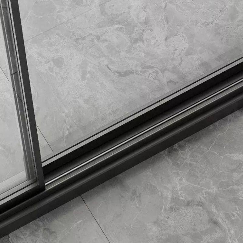 Tempered Shower Bath Door Transparent Metal Framed Sliding Shower Door Clearhalo 'Bathroom Remodel & Bathroom Fixtures' 'Home Improvement' 'home_improvement' 'home_improvement_shower_tub_doors' 'Shower and Tub Doors' 'shower_tub_doors' 'Showers & Bathtubs' 1200x1200_018f6602-0e20-43a7-ae18-c07534c9ce40