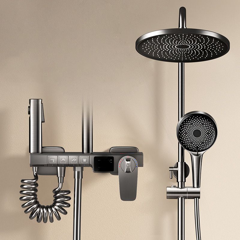 Slide Bar Included Shower System Solid Color Valve Included Shower Head Combo Clearhalo 'Bathroom Remodel & Bathroom Fixtures' 'Home Improvement' 'home_improvement' 'home_improvement_shower_faucets' 'Shower Faucets & Systems' 'shower_faucets' 'Showers & Bathtubs Plumbing' 'Showers & Bathtubs' 1200x1200_01907503-cd46-4622-bf80-2044c748f83f