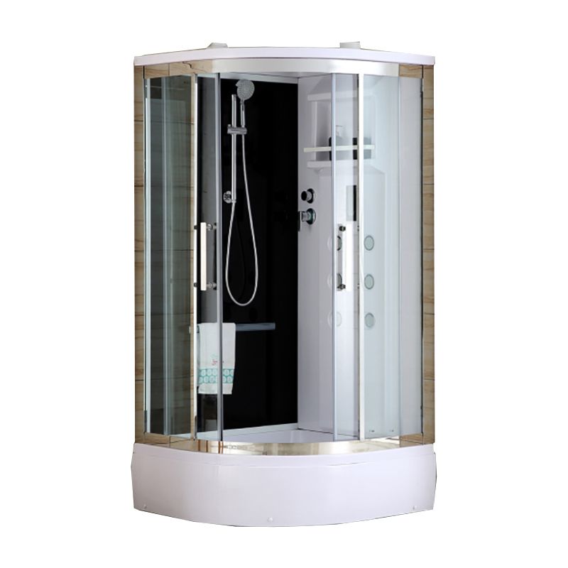Framed Stainless Steel Tub & Shower Kit Rounded Clear Shower Stall Clearhalo 'Bathroom Remodel & Bathroom Fixtures' 'Home Improvement' 'home_improvement' 'home_improvement_shower_stalls_enclosures' 'Shower Stalls & Enclosures' 'shower_stalls_enclosures' 'Showers & Bathtubs' 1200x1200_01990b41-405f-4b77-be47-b8ecf51edfaa