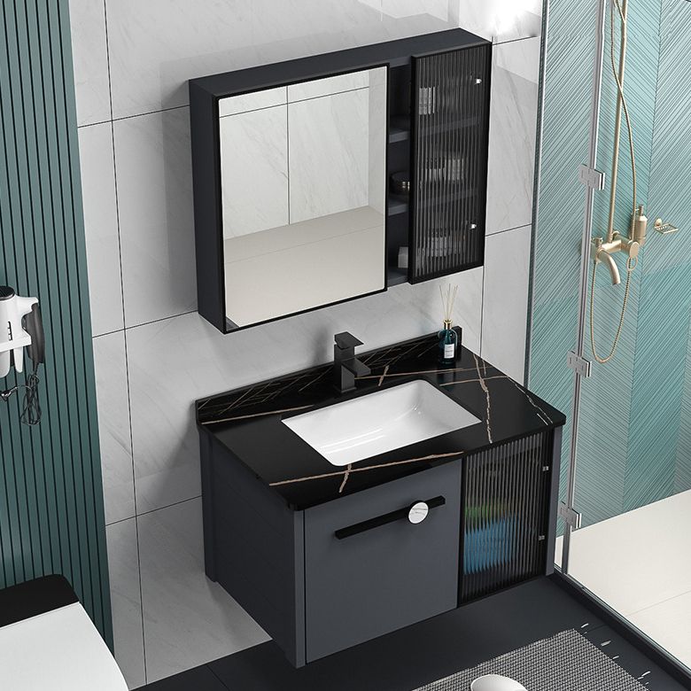 Rectangular Single Bathroom Vanity Modern Dark Gray Metal Base Vanity Set Clearhalo 'Bathroom Remodel & Bathroom Fixtures' 'Bathroom Vanities' 'bathroom_vanities' 'Home Improvement' 'home_improvement' 'home_improvement_bathroom_vanities' 1200x1200_01a20f88-101d-45ff-922d-7b4ef1959688