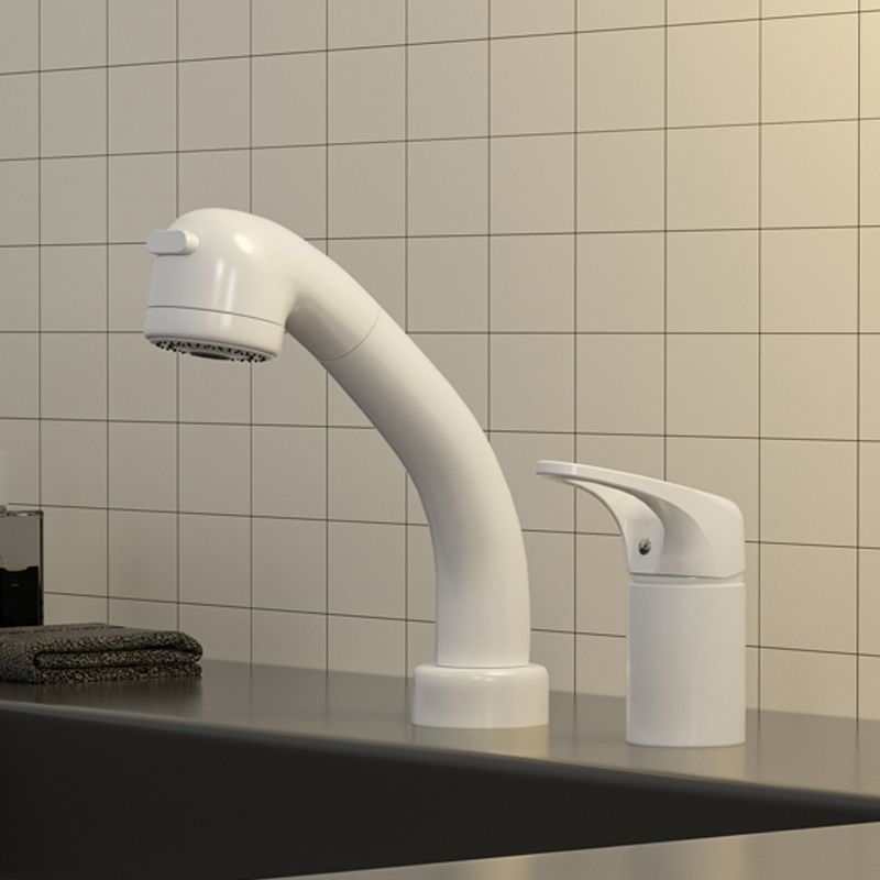 Vessel Sink Faucet Lever Handle Swivel Spout with Pull Down Sprayer Clearhalo 'Bathroom Remodel & Bathroom Fixtures' 'Bathroom Sink Faucets' 'Bathroom Sinks & Faucet Components' 'bathroom_sink_faucets' 'Home Improvement' 'home_improvement' 'home_improvement_bathroom_sink_faucets' 1200x1200_01a88970-6e1e-4822-9e58-4f6478a0b8e1