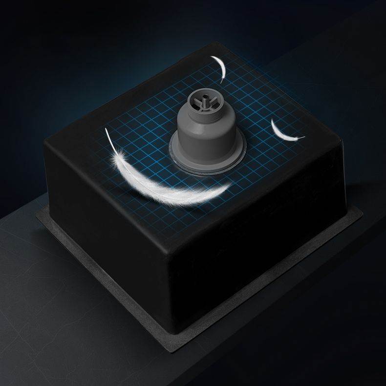 Black Quartz Kitchen Sink Contemporary Single Bowl Sink with Basket Strainer Clearhalo 'Home Improvement' 'home_improvement' 'home_improvement_kitchen_sinks' 'Kitchen Remodel & Kitchen Fixtures' 'Kitchen Sinks & Faucet Components' 'Kitchen Sinks' 'kitchen_sinks' 1200x1200_01aa275c-e9e5-4d39-abe2-e9afd038aa73