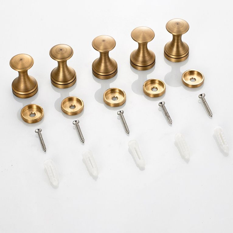 5 Piece Traditional Bathroom Accessory Set Brushed Brass Robe Hooks Clearhalo 'Bathroom Hardware Sets' 'Bathroom Hardware' 'Bathroom Remodel & Bathroom Fixtures' 'bathroom_hardware_sets' 'Home Improvement' 'home_improvement' 'home_improvement_bathroom_hardware_sets' 1200x1200_01b6ede7-1622-4916-8152-154499183565