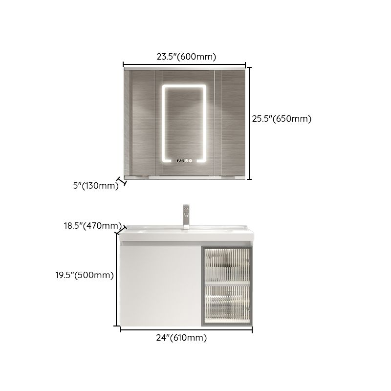 White Vanity Single Sink Rectangular 2 Drawers Wall-Mounted Bath Vanity with Mirror Clearhalo 'Bathroom Remodel & Bathroom Fixtures' 'Bathroom Vanities' 'bathroom_vanities' 'Home Improvement' 'home_improvement' 'home_improvement_bathroom_vanities' 1200x1200_01b95fad-bf61-45d2-9ccd-69f0bfbf14a2