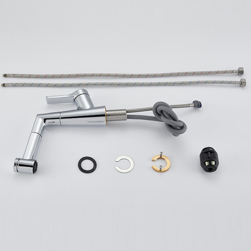 Modern Pull-out Faucet Single Lever Handle Faucet for Bathroom Clearhalo 'Bathroom Remodel & Bathroom Fixtures' 'Bathroom Sink Faucets' 'Bathroom Sinks & Faucet Components' 'bathroom_sink_faucets' 'Home Improvement' 'home_improvement' 'home_improvement_bathroom_sink_faucets' 1200x1200_01bb04b3-35a0-45b0-9703-cd9b3d73baef