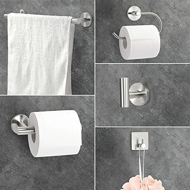 Metal Simple Bathroom Accessory as Individual or as a Set in Silver Clearhalo 'Bathroom Hardware Sets' 'Bathroom Hardware' 'Bathroom Remodel & Bathroom Fixtures' 'bathroom_hardware_sets' 'Home Improvement' 'home_improvement' 'home_improvement_bathroom_hardware_sets' 1200x1200_01bc6889-7ce2-4f8b-95ec-4ac9d4d93e89