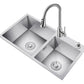 Scratch Resistant Kitchen Sink Double Bowl Stainless Steel Square Top-Mount Kitchen Sink Clearhalo 'Home Improvement' 'home_improvement' 'home_improvement_kitchen_sinks' 'Kitchen Remodel & Kitchen Fixtures' 'Kitchen Sinks & Faucet Components' 'Kitchen Sinks' 'kitchen_sinks' 1200x1200_01c47e16-695a-430a-b537-e4d1317cfcc7