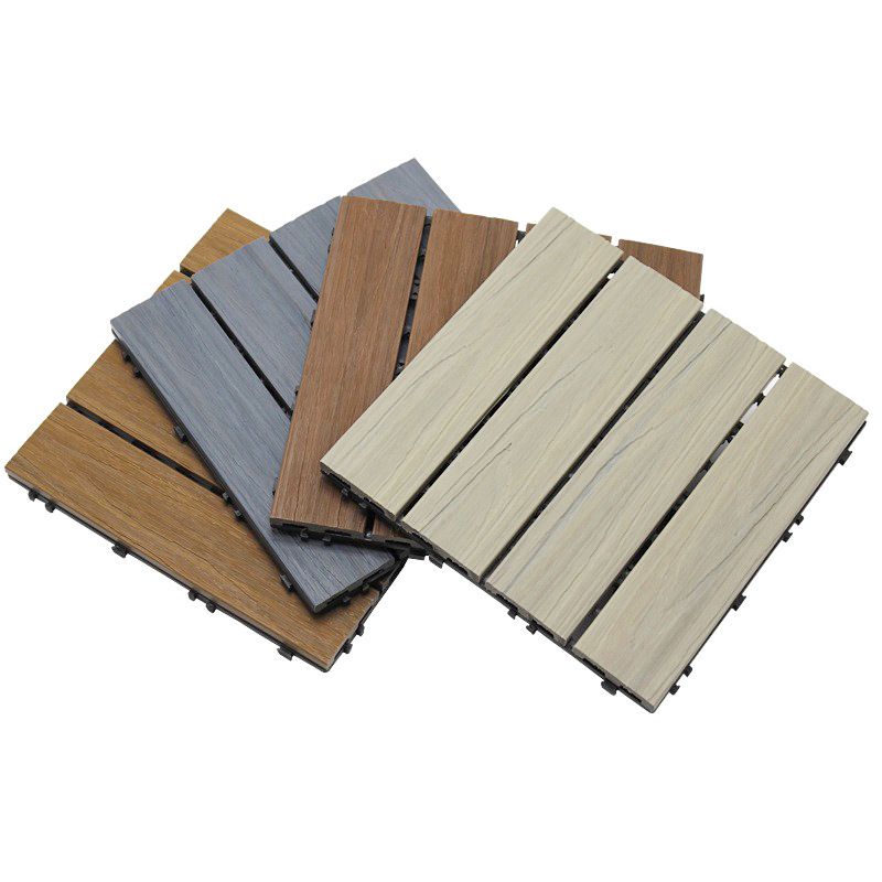 12" X 12"4-Slat Square PVC Flooring Tiles Interlocking Installation Floor Board Tiles Clearhalo 'Home Improvement' 'home_improvement' 'home_improvement_outdoor_deck_tiles_planks' 'Outdoor Deck Tiles & Planks' 'Outdoor Flooring & Tile' 'Outdoor Remodel' 'outdoor_deck_tiles_planks' 1200x1200_01c4fda0-a4aa-4373-843f-3dce9ecf88c9
