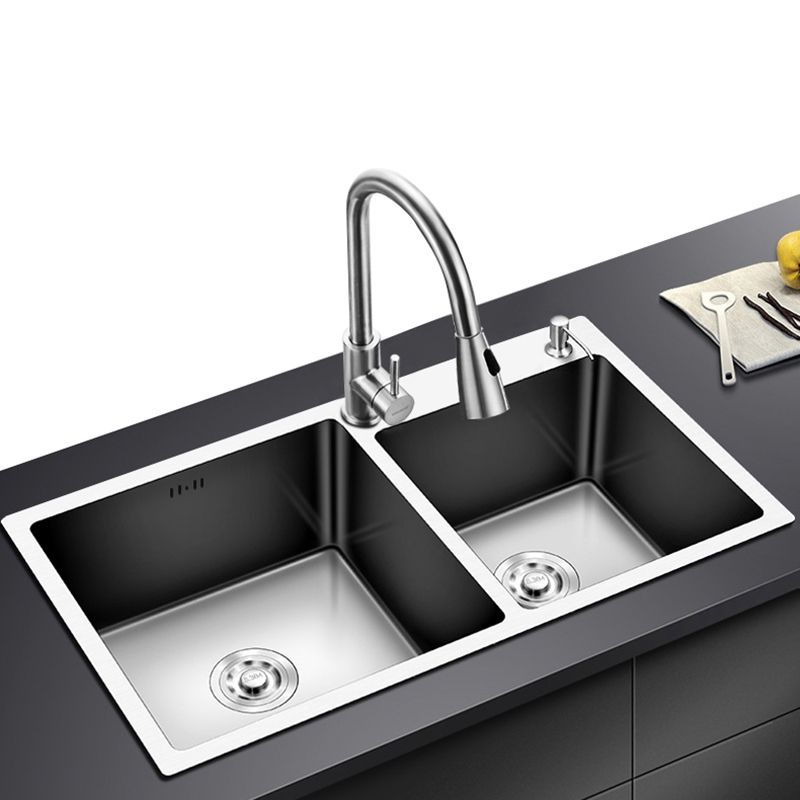 Modern Style Kitchen Sink Drop-In Kitchen Double Sink with Soundproofing Clearhalo 'Home Improvement' 'home_improvement' 'home_improvement_kitchen_sinks' 'Kitchen Remodel & Kitchen Fixtures' 'Kitchen Sinks & Faucet Components' 'Kitchen Sinks' 'kitchen_sinks' 1200x1200_01c5e304-a381-4691-a28d-9d9588a812b9