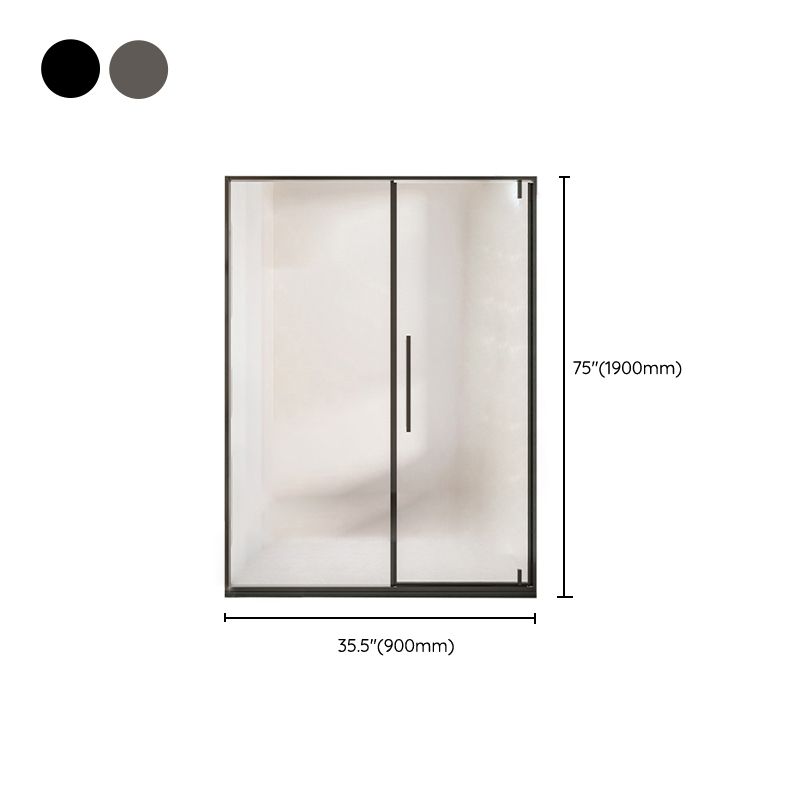 Glass and Metal Shower Door Simple One-Line Shower Bath Door Clearhalo 'Bathroom Remodel & Bathroom Fixtures' 'Home Improvement' 'home_improvement' 'home_improvement_shower_tub_doors' 'Shower and Tub Doors' 'shower_tub_doors' 'Showers & Bathtubs' 1200x1200_01c81ced-6e3c-4599-a909-d30acf9dab14