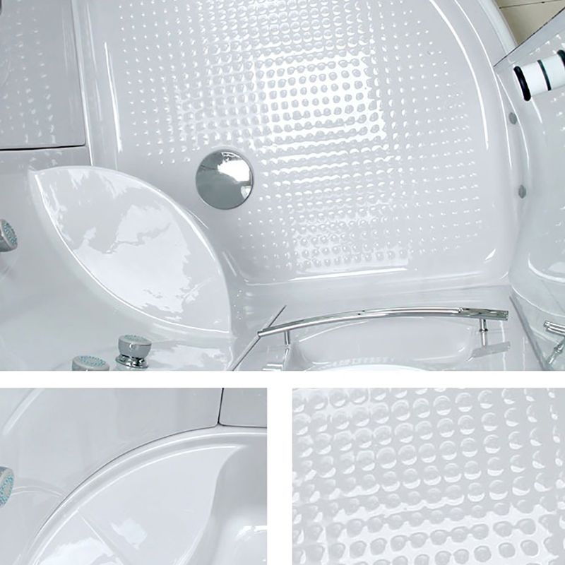 Neo-Round Shower Stall White Tempered Glass Shower Stall with Door Handles Clearhalo 'Bathroom Remodel & Bathroom Fixtures' 'Home Improvement' 'home_improvement' 'home_improvement_shower_stalls_enclosures' 'Shower Stalls & Enclosures' 'shower_stalls_enclosures' 'Showers & Bathtubs' 1200x1200_01c910b0-173c-4aae-8c57-a12357ebcd5d