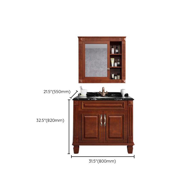 Traditional Wooden Sink Vanity Mirror Cabinet Vanity Cabinet with Storage Shelving Clearhalo 'Bathroom Remodel & Bathroom Fixtures' 'Bathroom Vanities' 'bathroom_vanities' 'Home Improvement' 'home_improvement' 'home_improvement_bathroom_vanities' 1200x1200_01e60345-fcd3-49b1-bfdc-39fc9e1e632d