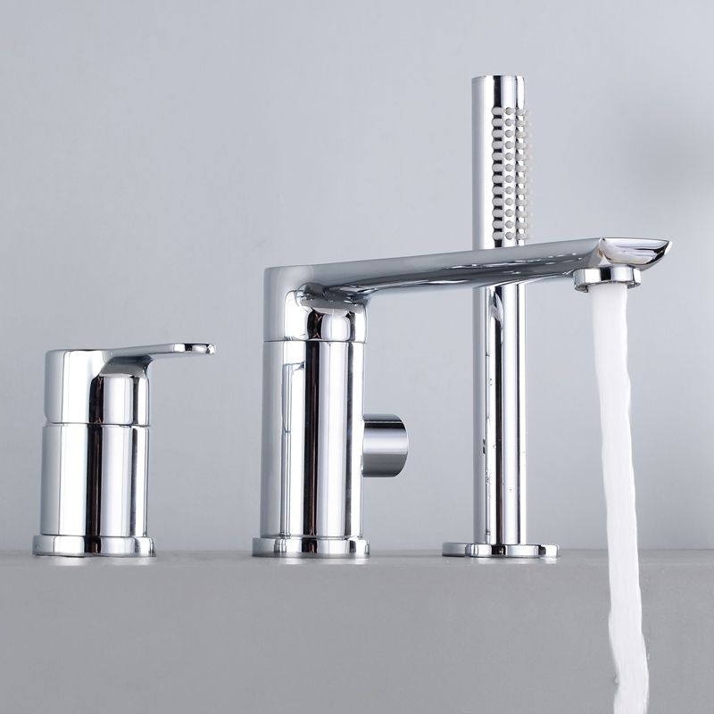 Modern Roman Tub Faucets Solid Color Deck Mounted Bathroom Faucet Clearhalo 'Bathroom Remodel & Bathroom Fixtures' 'Bathtub Faucets' 'bathtub_faucets' 'Home Improvement' 'home_improvement' 'home_improvement_bathtub_faucets' 1200x1200_01f893a6-960a-4093-90d1-4068d5013fbf