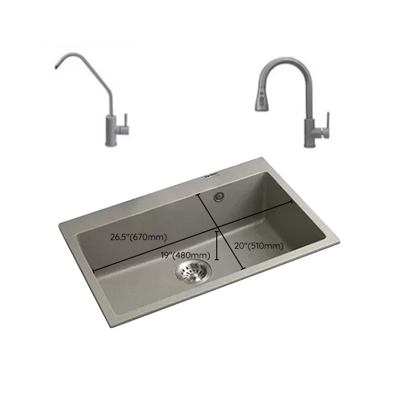 Kitchen Ceramic Sink Grey Pull-out Faucet Rod Handle Anti-spill Sink Clearhalo 'Home Improvement' 'home_improvement' 'home_improvement_kitchen_sinks' 'Kitchen Remodel & Kitchen Fixtures' 'Kitchen Sinks & Faucet Components' 'Kitchen Sinks' 'kitchen_sinks' 1200x1200_01fb8ecc-b837-4ca5-a512-347a9fe7eed1