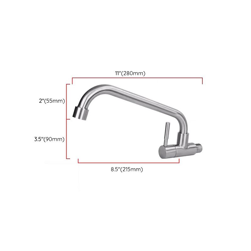 Modern Faucets 1-Handle and 1-Hole Single Level Stainless Steel Bar Faucet Clearhalo 'Home Improvement' 'home_improvement' 'home_improvement_kitchen_faucets' 'Kitchen Faucets' 'Kitchen Remodel & Kitchen Fixtures' 'Kitchen Sinks & Faucet Components' 'kitchen_faucets' 1200x1200_0207f0fd-f80b-44a1-ac5b-20ec2f2d2f62