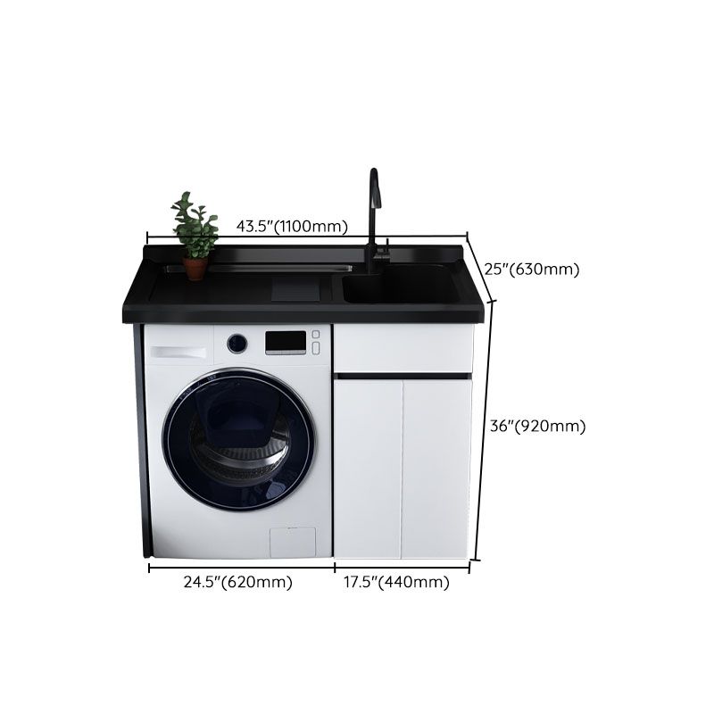 Freestanding Metal Modern Bathroom Sink Vanity with Faucet Sink Clearhalo 'Bathroom Remodel & Bathroom Fixtures' 'Bathroom Vanities' 'bathroom_vanities' 'Home Improvement' 'home_improvement' 'home_improvement_bathroom_vanities' 1200x1200_02278752-2baa-402d-9206-fd28997c8722