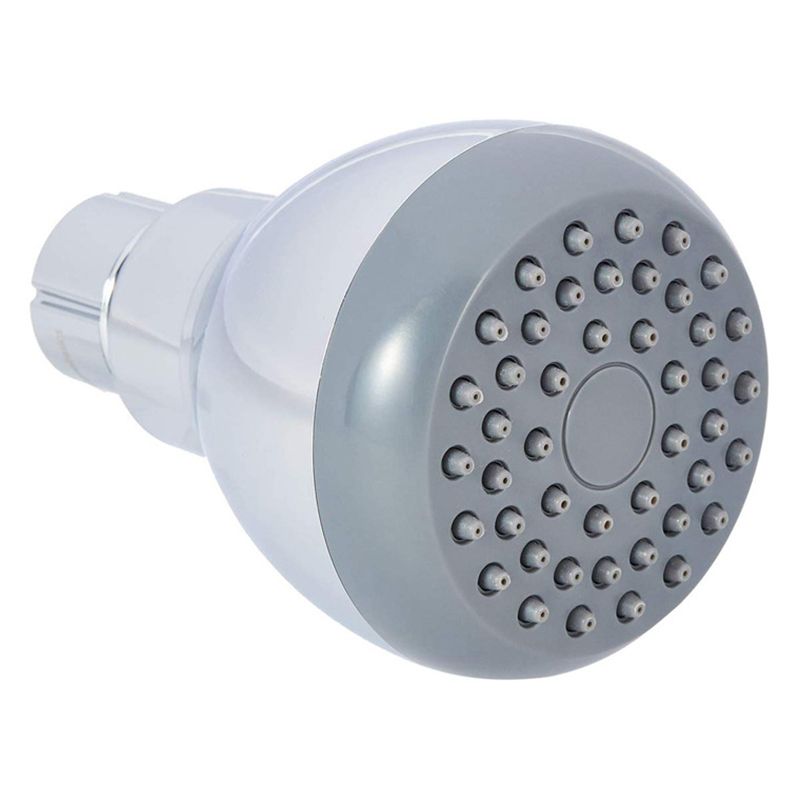 Silver Round Showerhead Standard Spray Pattern Wall-Mount Showerhead Clearhalo 'Bathroom Remodel & Bathroom Fixtures' 'Home Improvement' 'home_improvement' 'home_improvement_shower_heads' 'Shower Heads' 'shower_heads' 'Showers & Bathtubs Plumbing' 'Showers & Bathtubs' 1200x1200_023077dc-fe40-4307-9aed-dfcb575a5f46