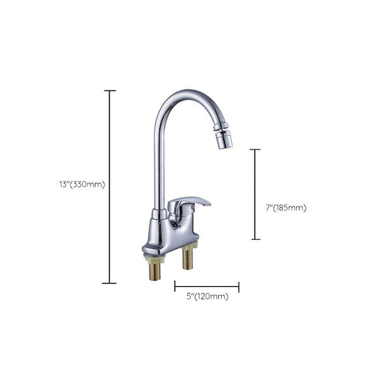 Contemporary Single Level Kitchen Faucet Lead Free Faucet in Chrome Clearhalo 'Home Improvement' 'home_improvement' 'home_improvement_kitchen_faucets' 'Kitchen Faucets' 'Kitchen Remodel & Kitchen Fixtures' 'Kitchen Sinks & Faucet Components' 'kitchen_faucets' 1200x1200_0245adc8-99e5-4954-be2d-6854a6bc8567