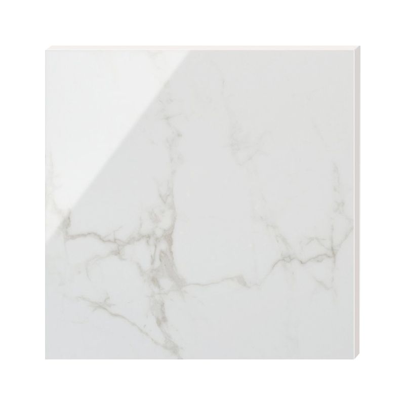 Popular Polished Porcelain Tile White Marble Patterned Square Wall Tile Clearhalo 'Floor Tiles & Wall Tiles' 'floor_tiles_wall_tiles' 'Flooring 'Home Improvement' 'home_improvement' 'home_improvement_floor_tiles_wall_tiles' Walls and Ceiling' 1200x1200_024bb8fe-da70-43ce-850b-73d7f8930a0d