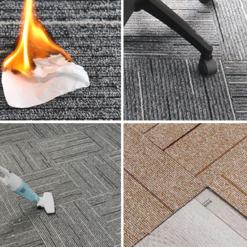 Modern Level Loop Carpet Tiles Stripe Print Interlocking Carpet Floor Tile Clearhalo 'Carpet Tiles & Carpet Squares' 'carpet_tiles_carpet_squares' 'Flooring 'Home Improvement' 'home_improvement' 'home_improvement_carpet_tiles_carpet_squares' Walls and Ceiling' 1200x1200_0251b784-2061-4219-9888-759d84865449