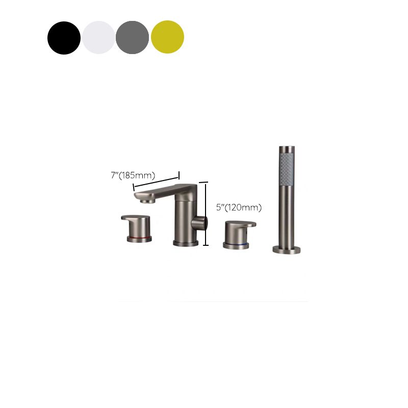 Modern Roman Tub Trim Brass Deck-Mount with Handshower Roman Bathtub Faucet Clearhalo 'Bathroom Remodel & Bathroom Fixtures' 'Bathtub Faucets' 'bathtub_faucets' 'Home Improvement' 'home_improvement' 'home_improvement_bathtub_faucets' 1200x1200_025eb8d5-8c77-4277-965b-c2bc4662c295