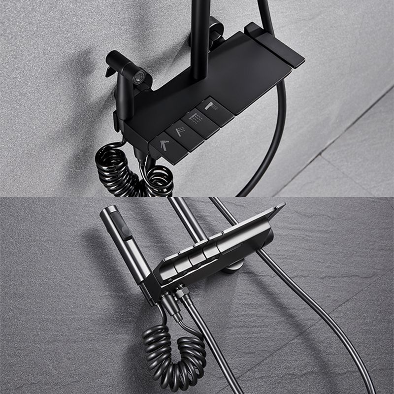 Modern Shower Set Brass Adjustable Shower Head Wall Mounted Shower Head Combo Clearhalo 'Bathroom Remodel & Bathroom Fixtures' 'Home Improvement' 'home_improvement' 'home_improvement_shower_faucets' 'Shower Faucets & Systems' 'shower_faucets' 'Showers & Bathtubs Plumbing' 'Showers & Bathtubs' 1200x1200_025ecaef-91e7-4268-89e7-4c84ba231806