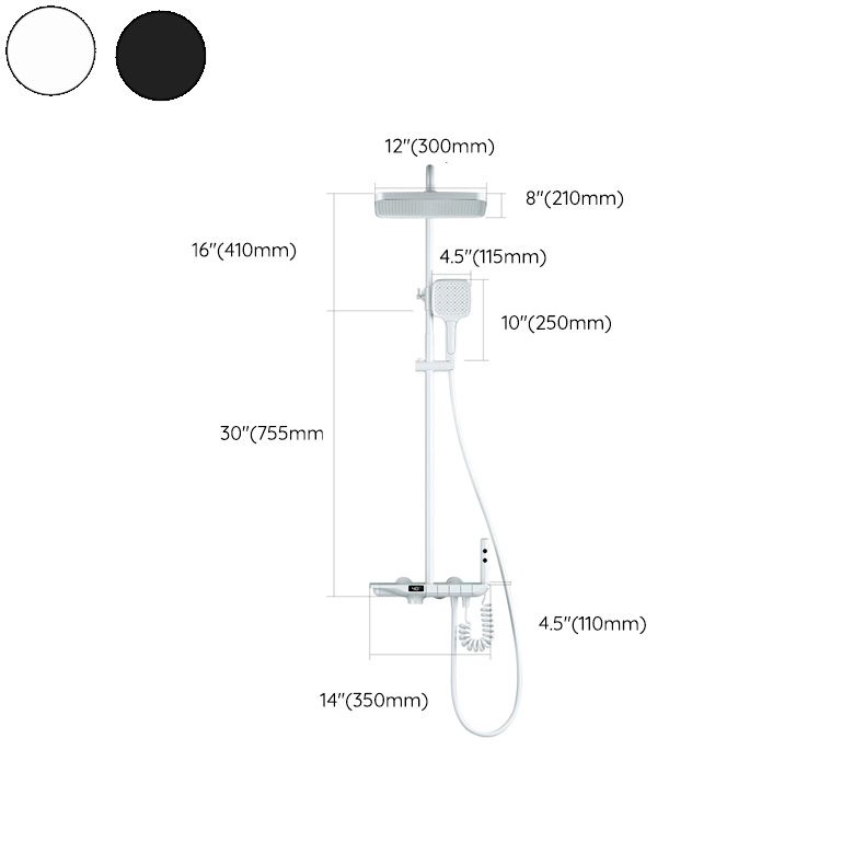 Adjustable Spray Pattern Shower System with Thermostatic Brass Wall Mounted Shower Combo Clearhalo 'Bathroom Remodel & Bathroom Fixtures' 'Home Improvement' 'home_improvement' 'home_improvement_shower_faucets' 'Shower Faucets & Systems' 'shower_faucets' 'Showers & Bathtubs Plumbing' 'Showers & Bathtubs' 1200x1200_025fc75c-0152-4c4f-9dd9-e2fd6f454d3d