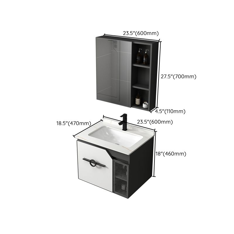Modern Single Sink Vanity Metal Base Rectangular Wall Mount Vanity Set Clearhalo 'Bathroom Remodel & Bathroom Fixtures' 'Bathroom Vanities' 'bathroom_vanities' 'Home Improvement' 'home_improvement' 'home_improvement_bathroom_vanities' 1200x1200_02623a6d-2751-471b-a800-817ae36b842b