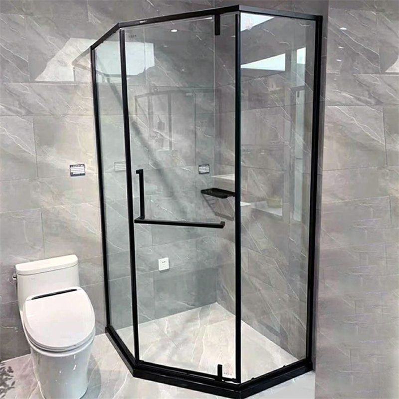 Metallic 77" H Framed Pivot Shower Doors Tempered Shower Door Clearhalo 'Bathroom Remodel & Bathroom Fixtures' 'Home Improvement' 'home_improvement' 'home_improvement_shower_tub_doors' 'Shower and Tub Doors' 'shower_tub_doors' 'Showers & Bathtubs' 1200x1200_026b6e35-37a9-4453-9737-f6b5bbb73cb0