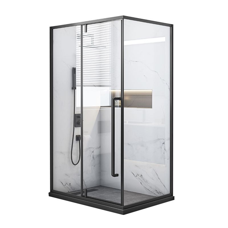 Grey Framed Shower Bath Door Pivot Transparent Tempered Shower Doors Clearhalo 'Bathroom Remodel & Bathroom Fixtures' 'Home Improvement' 'home_improvement' 'home_improvement_shower_tub_doors' 'Shower and Tub Doors' 'shower_tub_doors' 'Showers & Bathtubs' 1200x1200_028f57c1-7d8d-41cb-a6d8-80d4437f5b0e