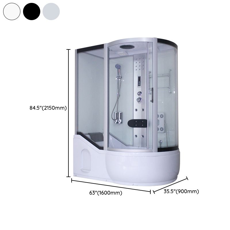 Round Tempered Glass Shower Enclosure with Base Kit Framed Tub & Shower Kit Clearhalo 'Bathroom Remodel & Bathroom Fixtures' 'Home Improvement' 'home_improvement' 'home_improvement_shower_stalls_enclosures' 'Shower Stalls & Enclosures' 'shower_stalls_enclosures' 'Showers & Bathtubs' 1200x1200_0298bdd4-b276-4443-a37c-36e98b9458f4
