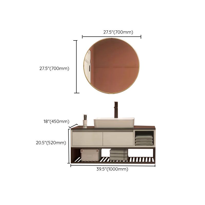 Modern Bathroom Sink Vanity Limestone Top Faucet and Shelving Included Clearhalo 'Bathroom Remodel & Bathroom Fixtures' 'Bathroom Vanities' 'bathroom_vanities' 'Home Improvement' 'home_improvement' 'home_improvement_bathroom_vanities' 1200x1200_029c8825-4277-493b-952f-bfd498549b57