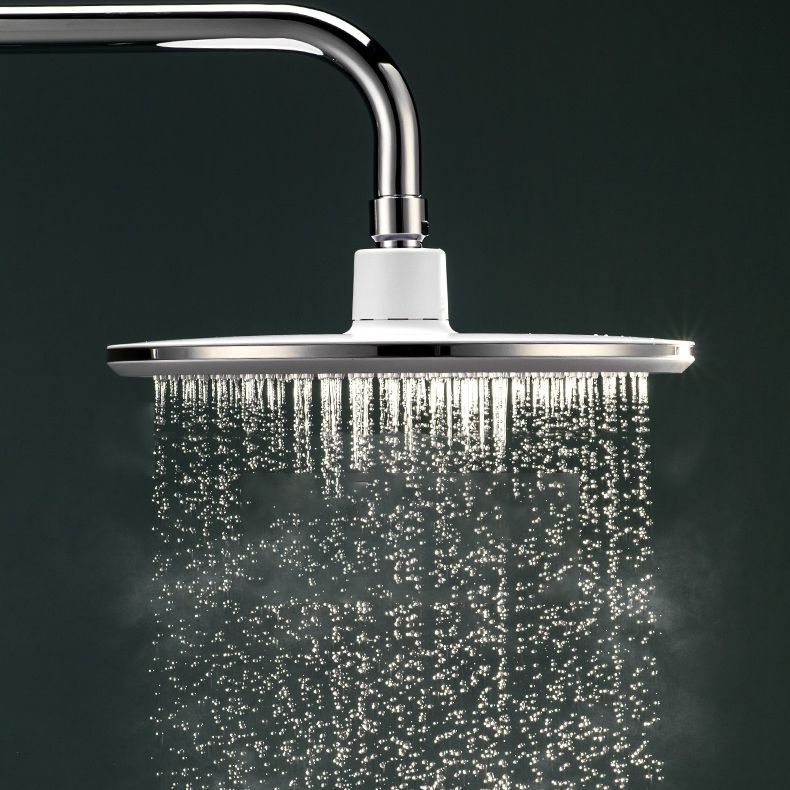 White Metal Shower Head Combo Modern Round Fixed Shower Head for Bathroom Clearhalo 'Bathroom Remodel & Bathroom Fixtures' 'Home Improvement' 'home_improvement' 'home_improvement_shower_heads' 'Shower Heads' 'shower_heads' 'Showers & Bathtubs Plumbing' 'Showers & Bathtubs' 1200x1200_02a0f295-1b5f-40cd-9b16-23effb2ad917