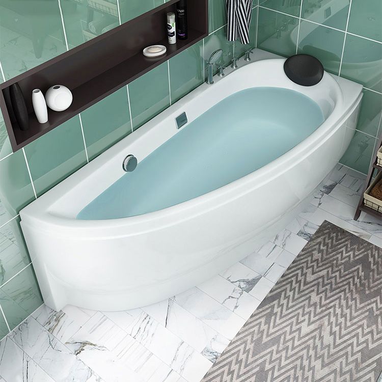 Acrylic Corner Bathtub Soaking White Modern Back to Wall Bath Clearhalo 'Bathroom Remodel & Bathroom Fixtures' 'Bathtubs' 'Home Improvement' 'home_improvement' 'home_improvement_bathtubs' 'Showers & Bathtubs' 1200x1200_02a597fd-2391-4795-93e8-556293766e22