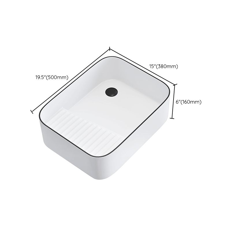 Porcelain Trough Bathroom Sink Traditional Trough Bathroom Sink With Basin Clearhalo 'Bathroom Remodel & Bathroom Fixtures' 'Bathroom Sinks & Faucet Components' 'Bathroom Sinks' 'bathroom_sink' 'Home Improvement' 'home_improvement' 'home_improvement_bathroom_sink' 1200x1200_02a6ec54-f604-40f7-bef8-f104e52d7b38