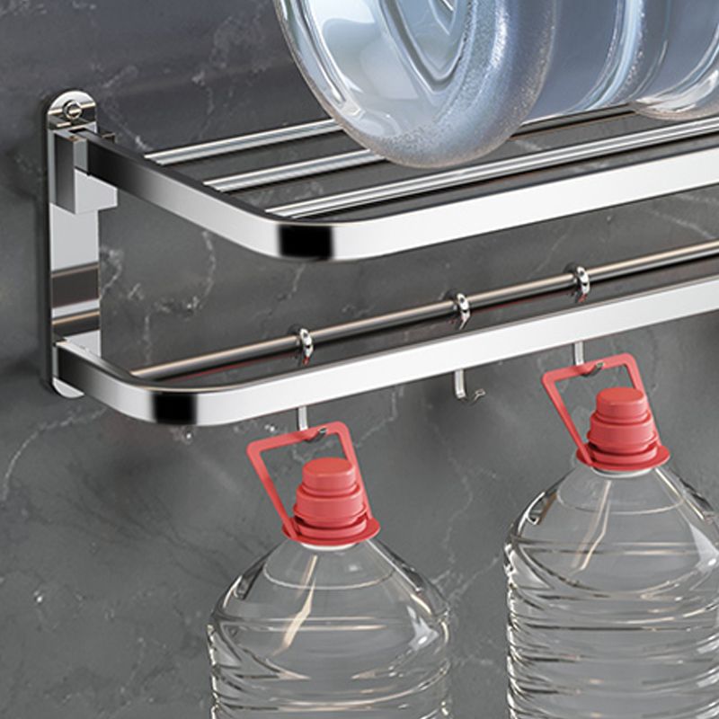 Polished Chrome Modern Bathroom Accessory Set in Stainless with Bath Shelf/Towel Bar Clearhalo 'Bathroom Hardware Sets' 'Bathroom Hardware' 'Bathroom Remodel & Bathroom Fixtures' 'bathroom_hardware_sets' 'Home Improvement' 'home_improvement' 'home_improvement_bathroom_hardware_sets' 1200x1200_02c0f5d9-6349-4083-84ef-9ad3fca7e0d5
