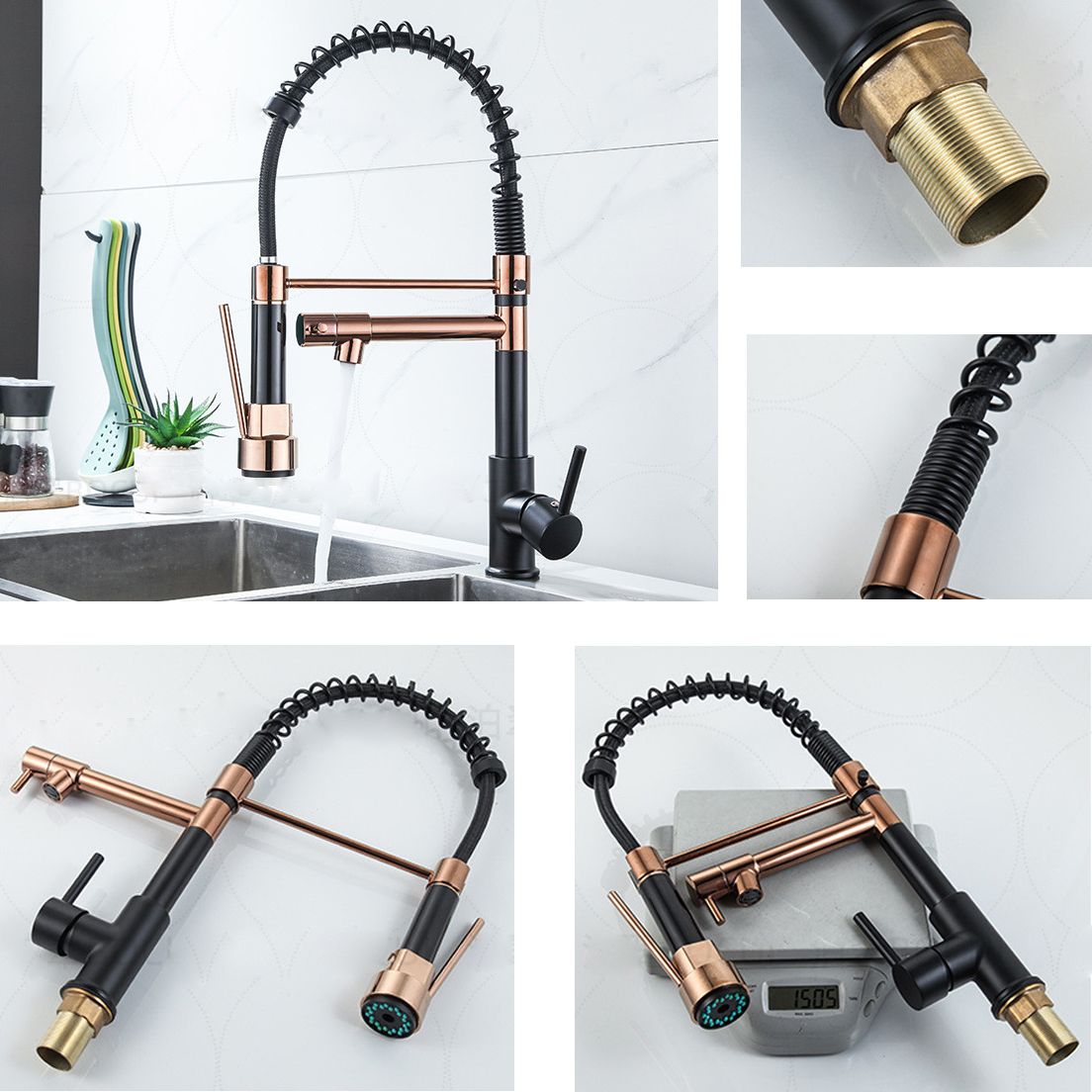 Modern Farmhouse Faucet Spring Spout Double Handles Kitchen Faucet High Arch Water Filler Clearhalo 'Home Improvement' 'home_improvement' 'home_improvement_kitchen_faucets' 'Kitchen Faucets' 'Kitchen Remodel & Kitchen Fixtures' 'Kitchen Sinks & Faucet Components' 'kitchen_faucets' 1200x1200_02d81d3e-012c-4faa-a903-f2d113da798d