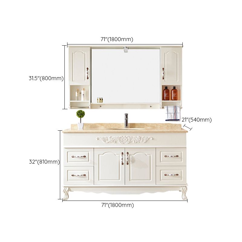 Wood Frame Bathroom Vanity White Freestanding Mirror Drawers Rectangle Vanity with 2 Doors Clearhalo 'Bathroom Remodel & Bathroom Fixtures' 'Bathroom Vanities' 'bathroom_vanities' 'Home Improvement' 'home_improvement' 'home_improvement_bathroom_vanities' 1200x1200_02d829ec-b62f-4abe-ab06-22a7a7922f45