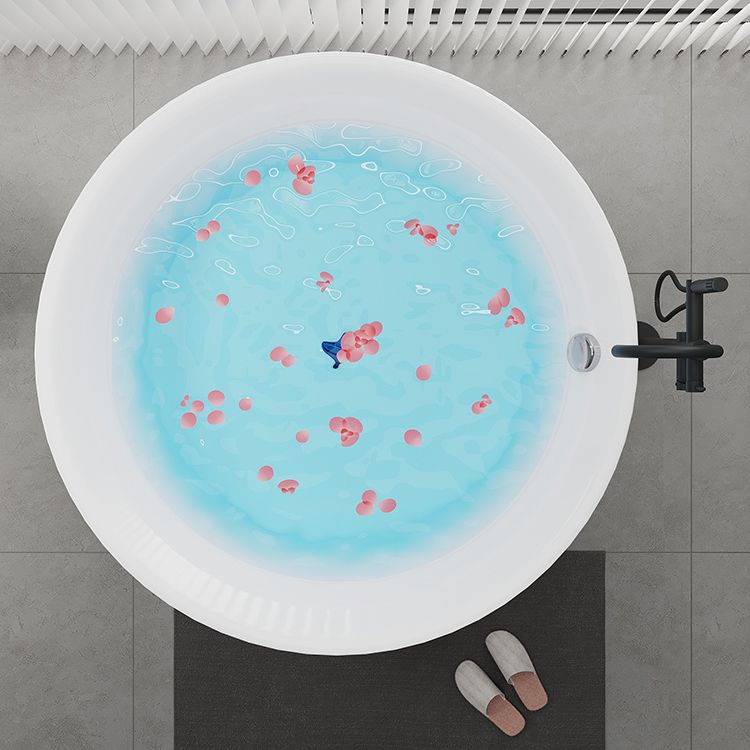 Round Bathtub Acrylic Soaking Freestanding Bathtub , 25.59-inch Tall Clearhalo 'Bathroom Remodel & Bathroom Fixtures' 'Bathtubs' 'Home Improvement' 'home_improvement' 'home_improvement_bathtubs' 'Showers & Bathtubs' 1200x1200_02dbb1c1-6b2e-4531-9efb-c4da0be50370