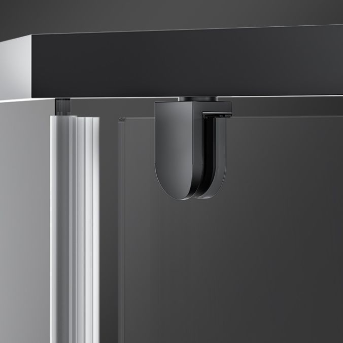 Narrow Edge Semi Frameless Pivot Shower Door Tempered Glass Shower Door Clearhalo 'Bathroom Remodel & Bathroom Fixtures' 'Home Improvement' 'home_improvement' 'home_improvement_shower_tub_doors' 'Shower and Tub Doors' 'shower_tub_doors' 'Showers & Bathtubs' 1200x1200_02dfd7e4-b7f7-45db-8545-f4c2eee5dfd7