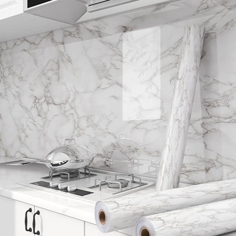 Contemporary Waterproof Single Tile Marble Print Peel and Stick ...