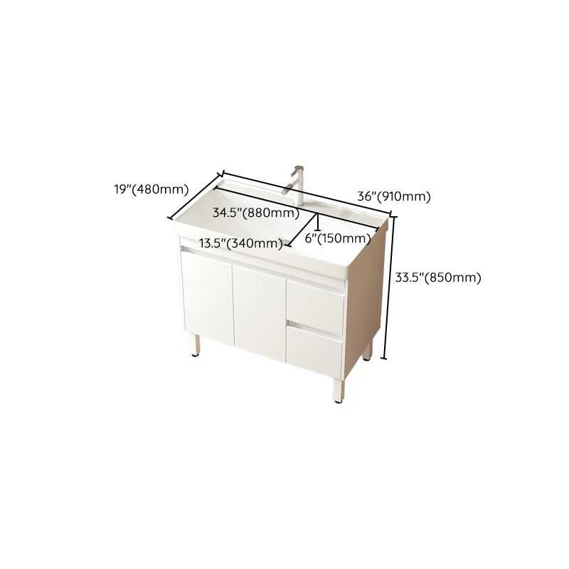 Wooden Sink Vanity Modern White Single-Sink Rectangular Vanity Set Clearhalo 'Bathroom Remodel & Bathroom Fixtures' 'Bathroom Vanities' 'bathroom_vanities' 'Home Improvement' 'home_improvement' 'home_improvement_bathroom_vanities' 1200x1200_02f78f86-5f84-44fc-adfb-94c64572c748