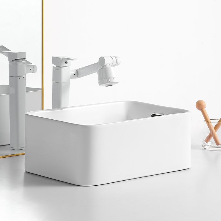 Modern Bathroom Sink Porcelain Solid Color Rectangular Vessel Bathroom Sink Clearhalo 'Bathroom Remodel & Bathroom Fixtures' 'Bathroom Sinks & Faucet Components' 'Bathroom Sinks' 'bathroom_sink' 'Home Improvement' 'home_improvement' 'home_improvement_bathroom_sink' 1200x1200_02f7d633-e629-4f36-a0ce-ba32dc163019