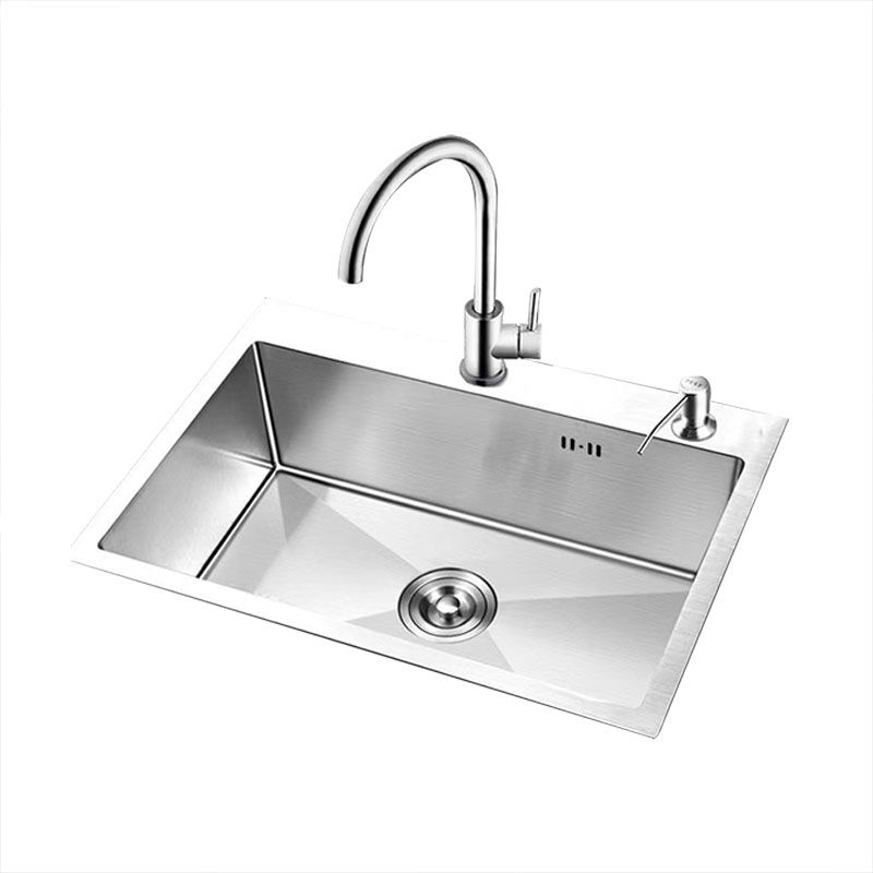 Modern Style Kitchen Sink Mental Kitchen Sink with Center Drain Placement Clearhalo 'Home Improvement' 'home_improvement' 'home_improvement_kitchen_sinks' 'Kitchen Remodel & Kitchen Fixtures' 'Kitchen Sinks & Faucet Components' 'Kitchen Sinks' 'kitchen_sinks' 1200x1200_02fc1eae-45e4-4ea5-86ba-f03af68de29d