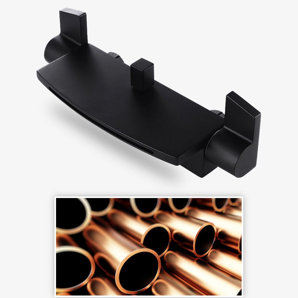 Modern Bathroom Faucet Two Handle Copper Wall Mounted Bath Faucet Trim Clearhalo 'Bathroom Remodel & Bathroom Fixtures' 'Bathtub Faucets' 'bathtub_faucets' 'Home Improvement' 'home_improvement' 'home_improvement_bathtub_faucets' 1200x1200_030c4e0c-0a6a-4e2f-a81f-e9270071bbfc