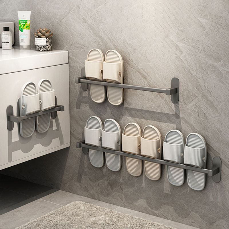 Grey Bathroom Accessory Set Modern 1/2 - Piece Bath Shelf Anti-rust Clearhalo 'Bathroom Hardware Sets' 'Bathroom Hardware' 'Bathroom Remodel & Bathroom Fixtures' 'bathroom_hardware_sets' 'Home Improvement' 'home_improvement' 'home_improvement_bathroom_hardware_sets' 1200x1200_0311bd07-947e-472e-9061-a3b780d19817