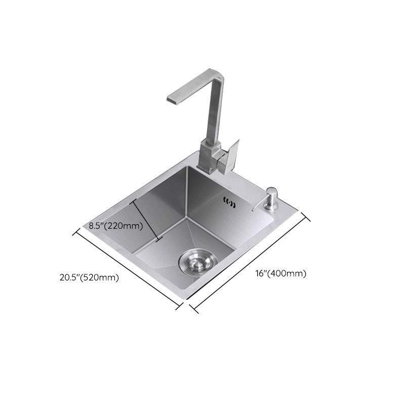 Modern Style Kitchen Sink Stainless Steel Dirt Resistant 1 Holes Drop-In Kitchen Sink Clearhalo 'Home Improvement' 'home_improvement' 'home_improvement_kitchen_sinks' 'Kitchen Remodel & Kitchen Fixtures' 'Kitchen Sinks & Faucet Components' 'Kitchen Sinks' 'kitchen_sinks' 1200x1200_031e73f1-055f-4d33-b5fb-67b14e805f1c