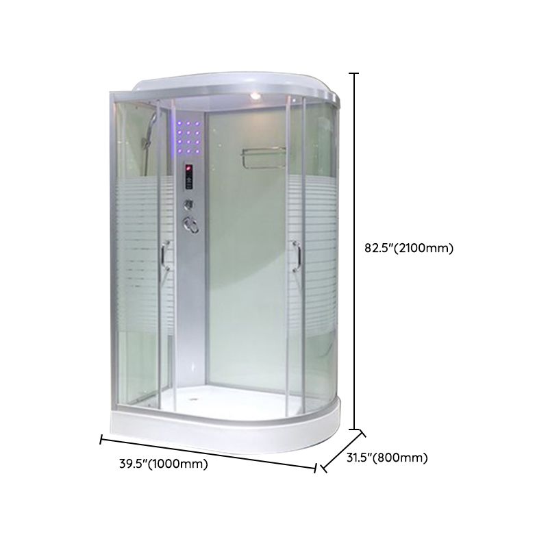 Framed Double Sliding Shower Stall Rounded Striped Shower Kit Clearhalo 'Bathroom Remodel & Bathroom Fixtures' 'Home Improvement' 'home_improvement' 'home_improvement_shower_stalls_enclosures' 'Shower Stalls & Enclosures' 'shower_stalls_enclosures' 'Showers & Bathtubs' 1200x1200_03214ffb-eb26-4ccf-a31c-57fbaf290aa0