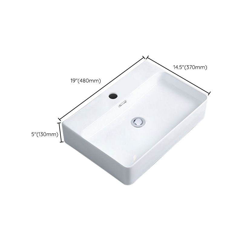 Contemporary Bathroom Sink Porcelain Rectangular Vessel Sink with Pop-Up Drain Clearhalo 'Bathroom Remodel & Bathroom Fixtures' 'Bathroom Sinks & Faucet Components' 'Bathroom Sinks' 'bathroom_sink' 'Home Improvement' 'home_improvement' 'home_improvement_bathroom_sink' 1200x1200_03268524-8a73-4757-8e01-98e580ae24ee